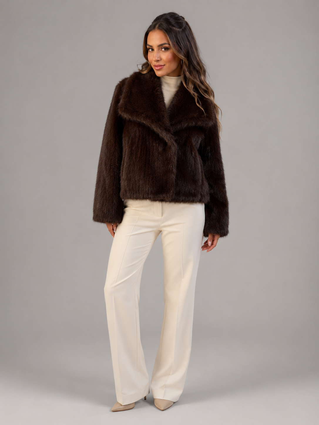 Adeline Faux Fur Jacket - detail view