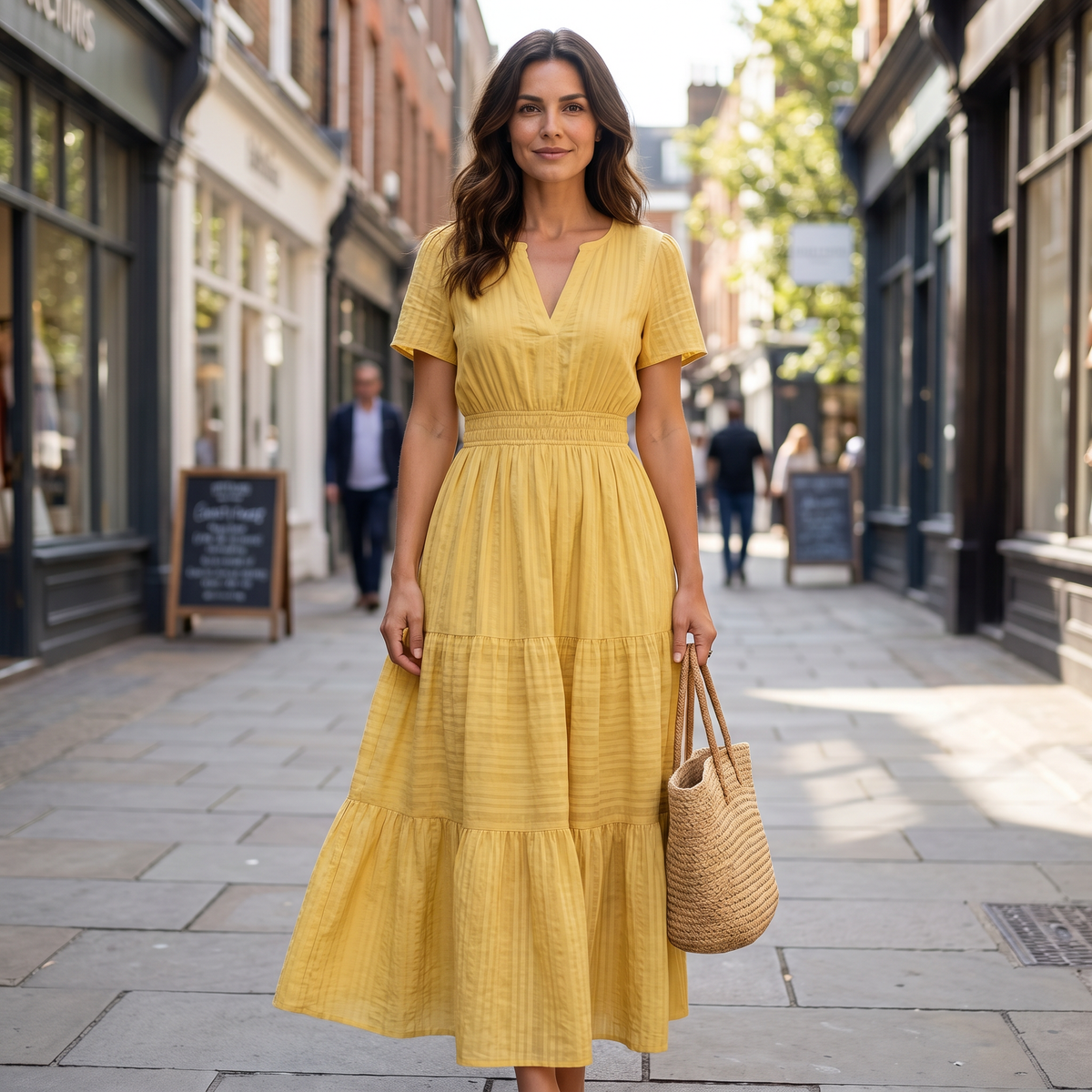 Delphine Boho Mini Dress - yellow