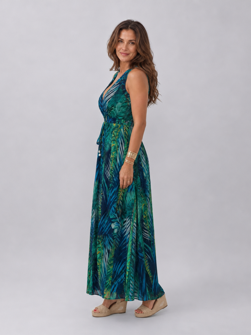 Marina Empire Waist Midi Dress - styled view