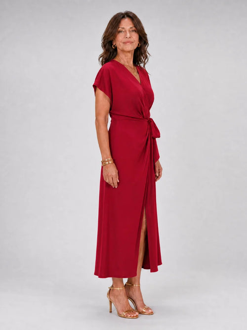 Genevieve | Tied with Effortless Ease – Wrap Tie Midi Dress