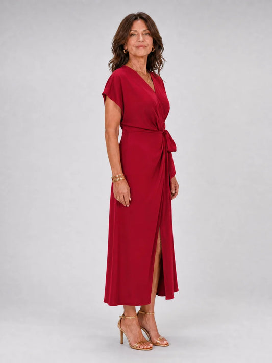 Genevieve | Tied with Effortless Ease – Wrap Tie Midi Dress