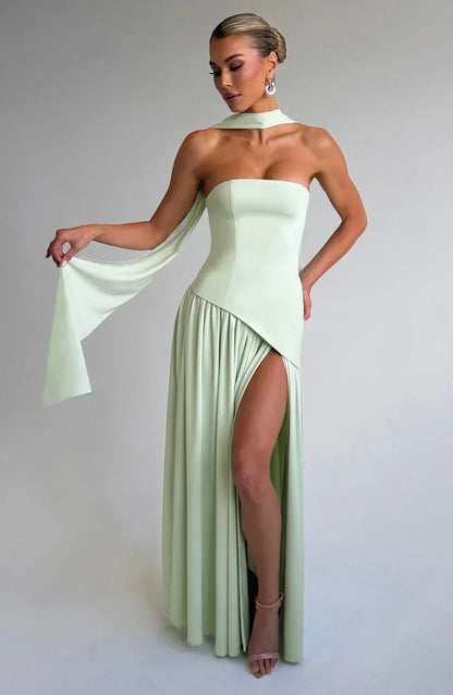 Feathorne Women's Ivy Strapless Maxi Dress - side profile view