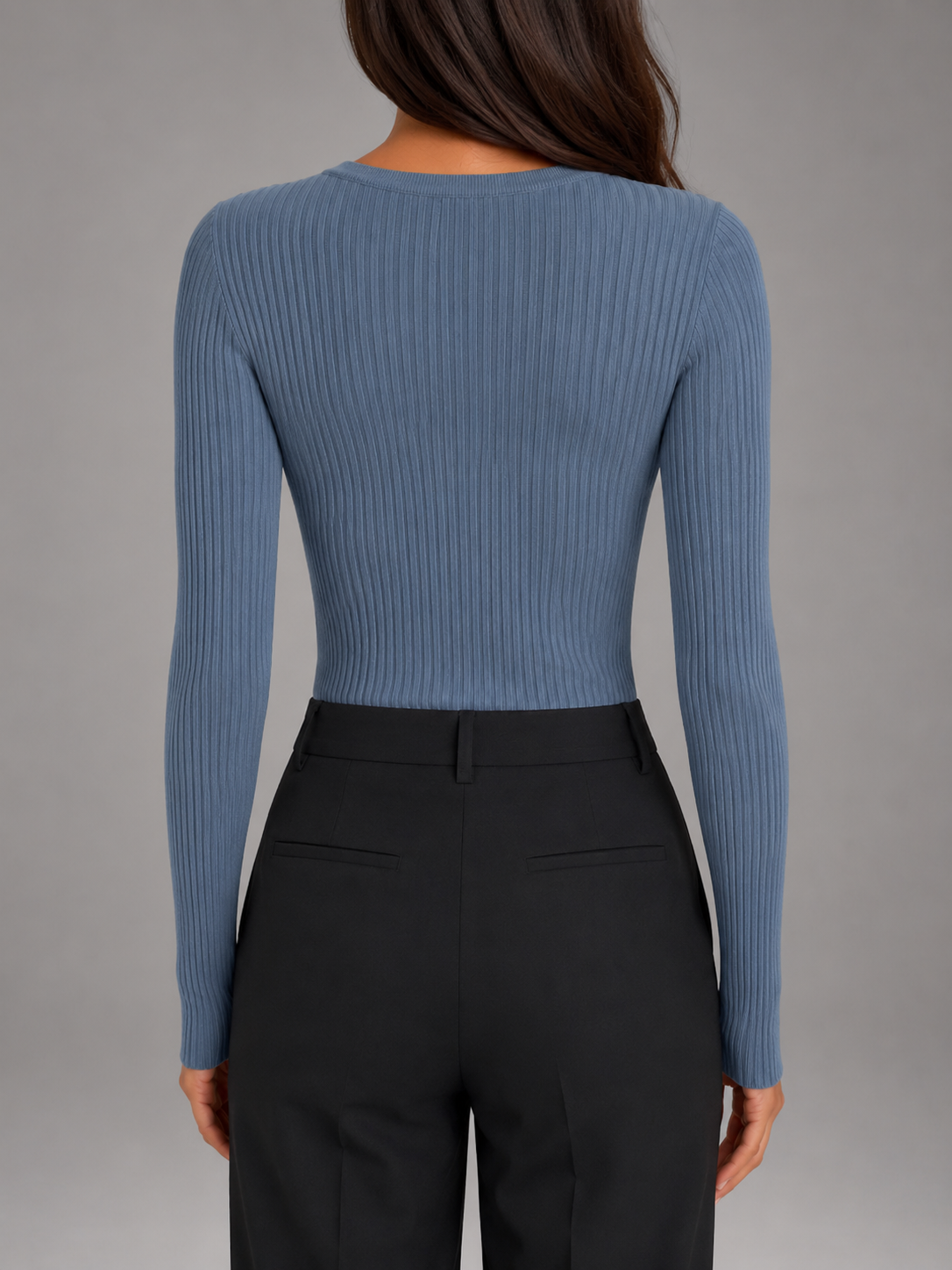 Feathorne Women's Hazel Ribbed Knit Top - back view