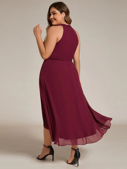 Seraphina | Pleated for Graceful Occasions – Halter Neck Midi Dress