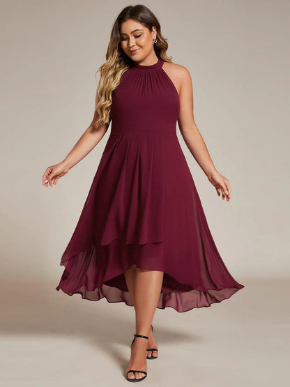 Seraphina | Pleated for Graceful Occasions – Halter Neck Midi Dress