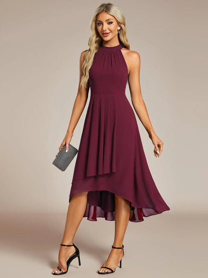 Seraphina | Pleated for Graceful Occasions – Halter Neck Midi Dress