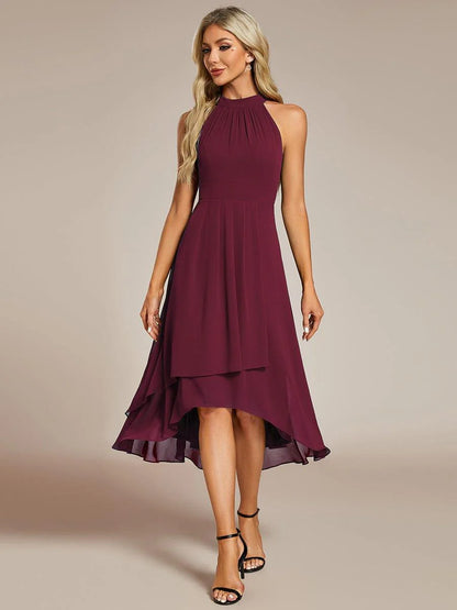 Seraphina | Pleated for Graceful Occasions – Halter Neck Midi Dress