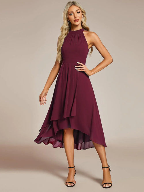 Seraphina | Pleated for Graceful Occasions – Halter Neck Midi Dress