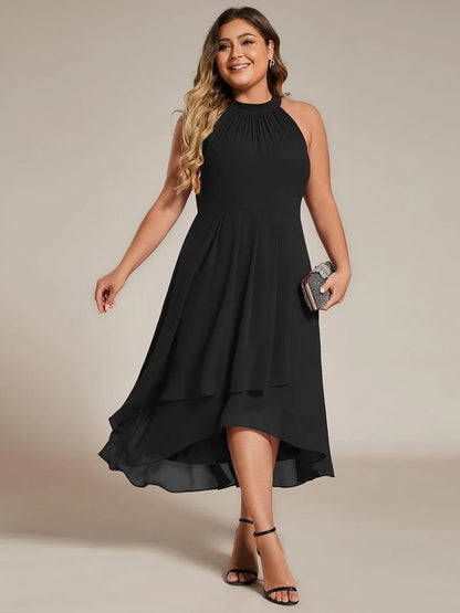 Seraphina | Pleated for Graceful Occasions – Halter Neck Midi Dress