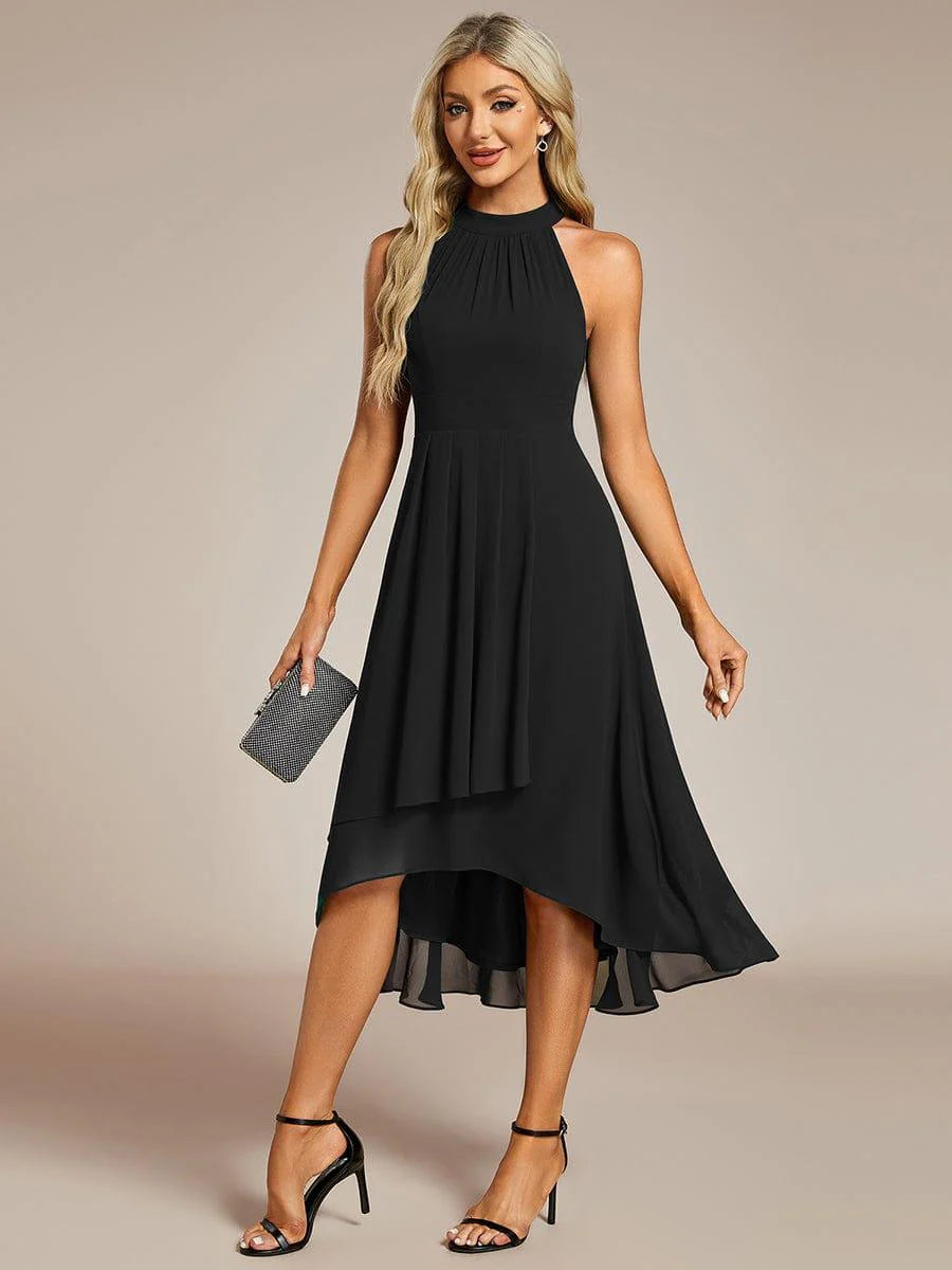 Seraphina | Pleated for Graceful Occasions – Halter Neck Midi Dress