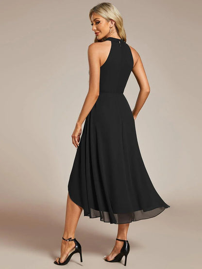 Seraphina | Pleated for Graceful Occasions – Halter Neck Midi Dress