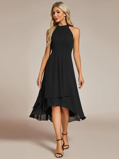Seraphina | Pleated for Graceful Occasions – Halter Neck Midi Dress