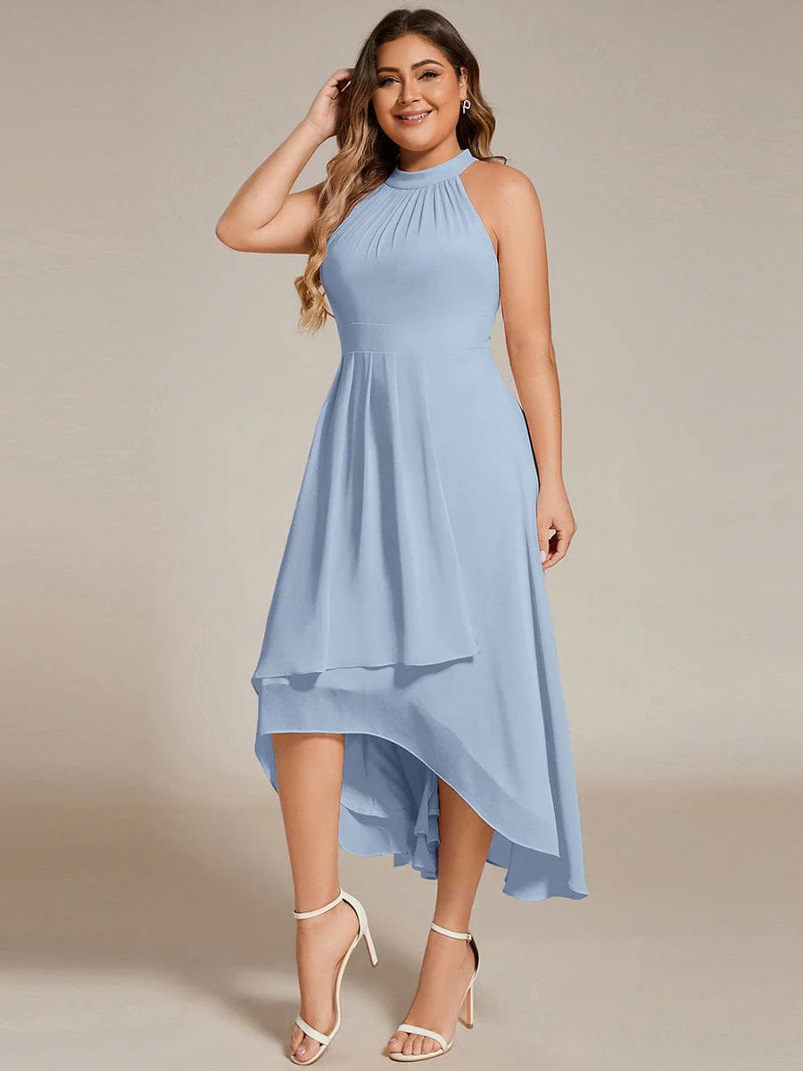 Seraphina | Pleated for Graceful Occasions – Halter Neck Midi Dress