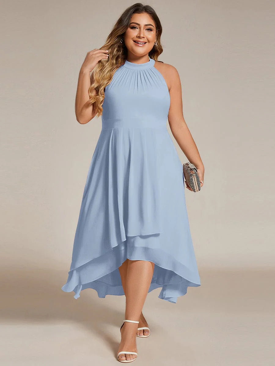 Seraphina | Pleated for Graceful Occasions – Halter Neck Midi Dress