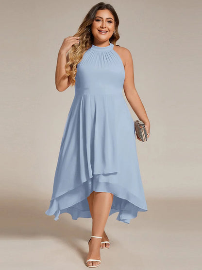 Seraphina | Pleated for Graceful Occasions – Halter Neck Midi Dress
