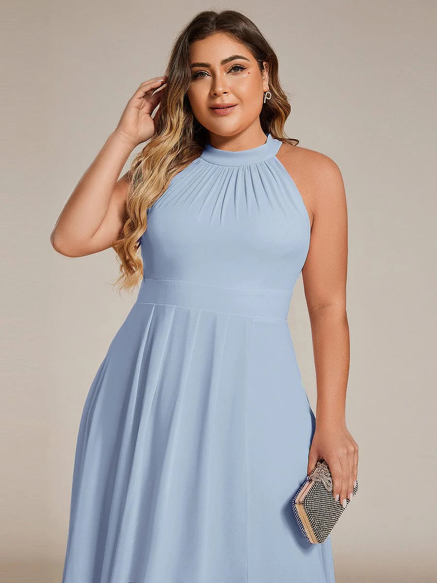 Seraphina | Pleated for Graceful Occasions – Halter Neck Midi Dress