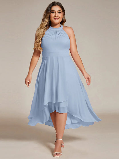 Seraphina | Pleated for Graceful Occasions – Halter Neck Midi Dress