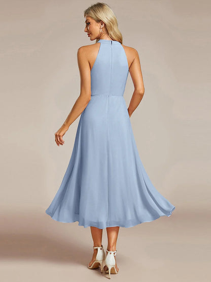 Seraphina | Pleated for Graceful Occasions – Halter Neck Midi Dress