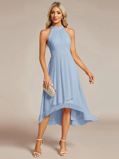Seraphina | Pleated for Graceful Occasions – Halter Neck Midi Dress