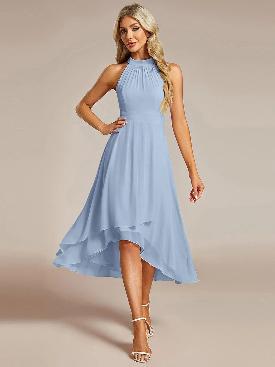 Seraphina | Pleated for Graceful Occasions – Halter Neck Midi Dress