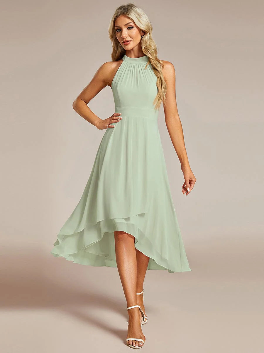 Seraphina | Pleated for Graceful Occasions – Halter Neck Midi Dress