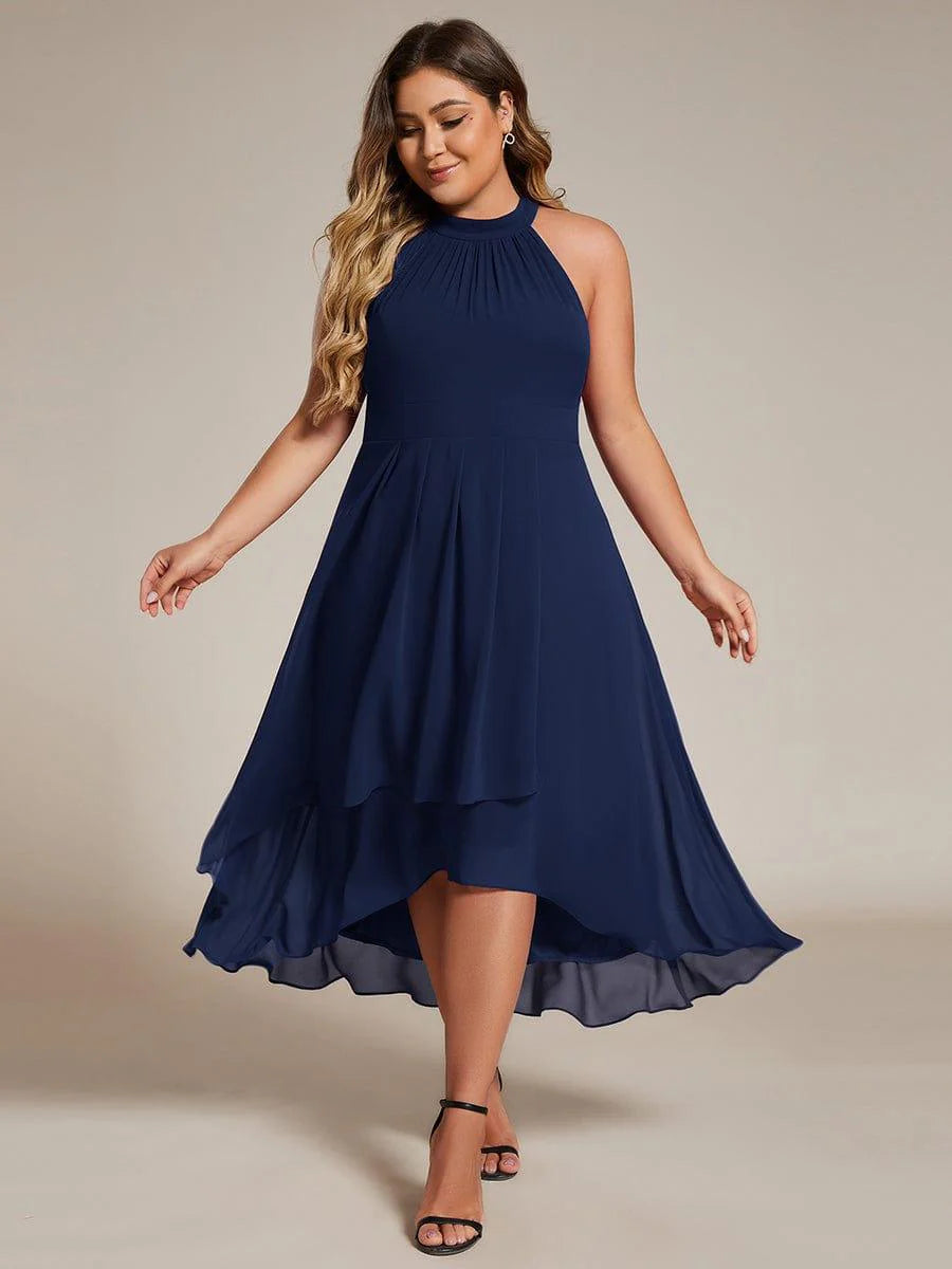 Seraphina | Pleated for Graceful Occasions – Halter Neck Midi Dress