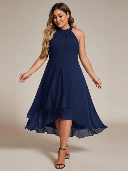 Seraphina | Pleated for Graceful Occasions – Halter Neck Midi Dress