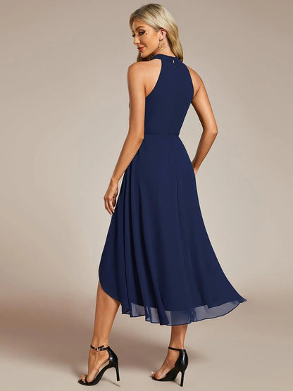 Seraphina | Pleated for Graceful Occasions – Halter Neck Midi Dress