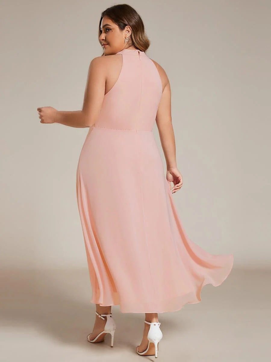 Seraphina | Pleated for Graceful Occasions – Halter Neck Midi Dress