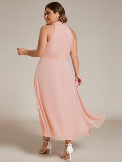 Seraphina | Pleated for Graceful Occasions – Halter Neck Midi Dress