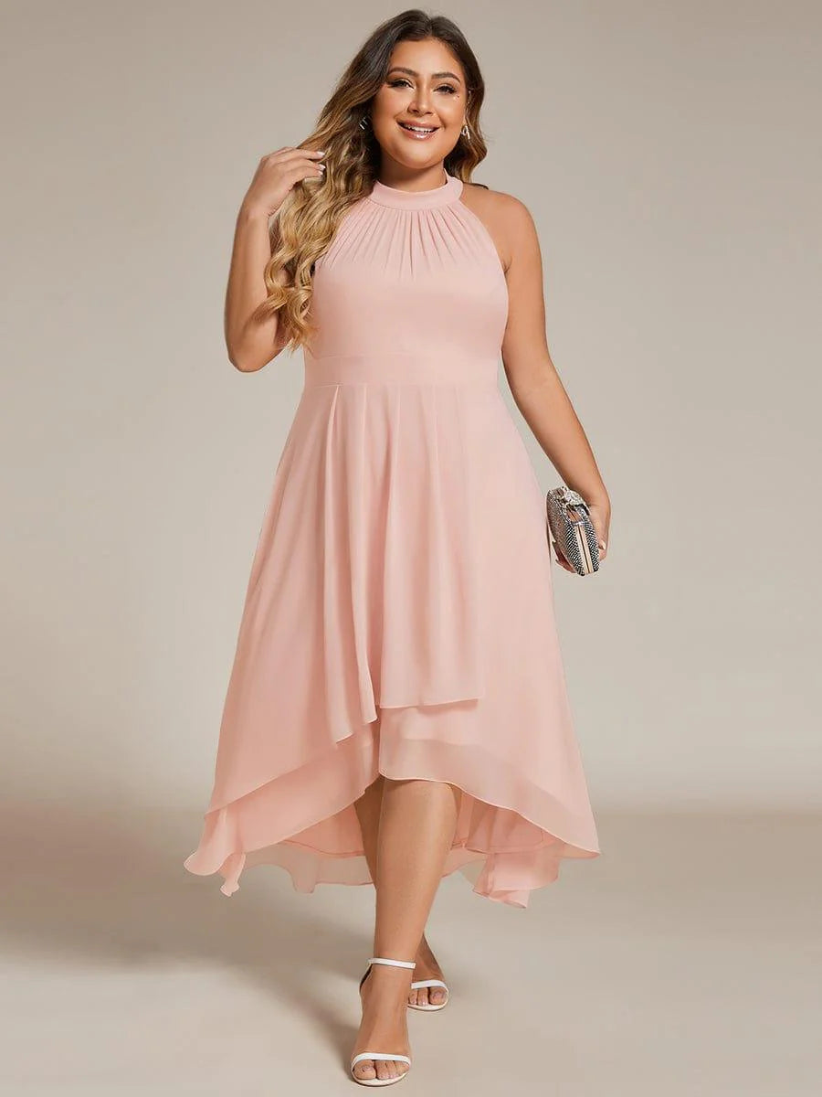 Seraphina | Pleated for Graceful Occasions – Halter Neck Midi Dress