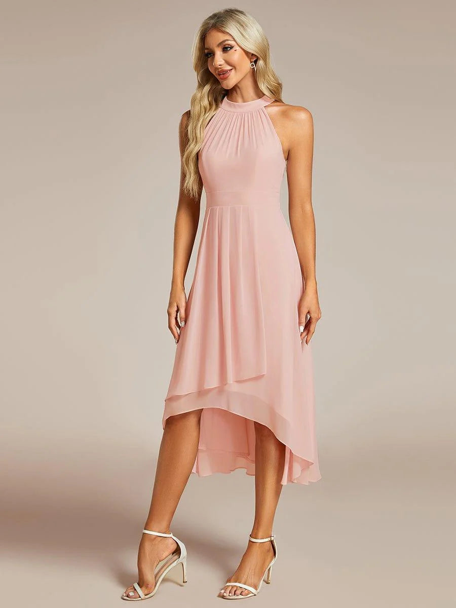 Seraphina | Pleated for Graceful Occasions – Halter Neck Midi Dress