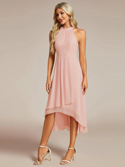 Seraphina | Pleated for Graceful Occasions – Halter Neck Midi Dress
