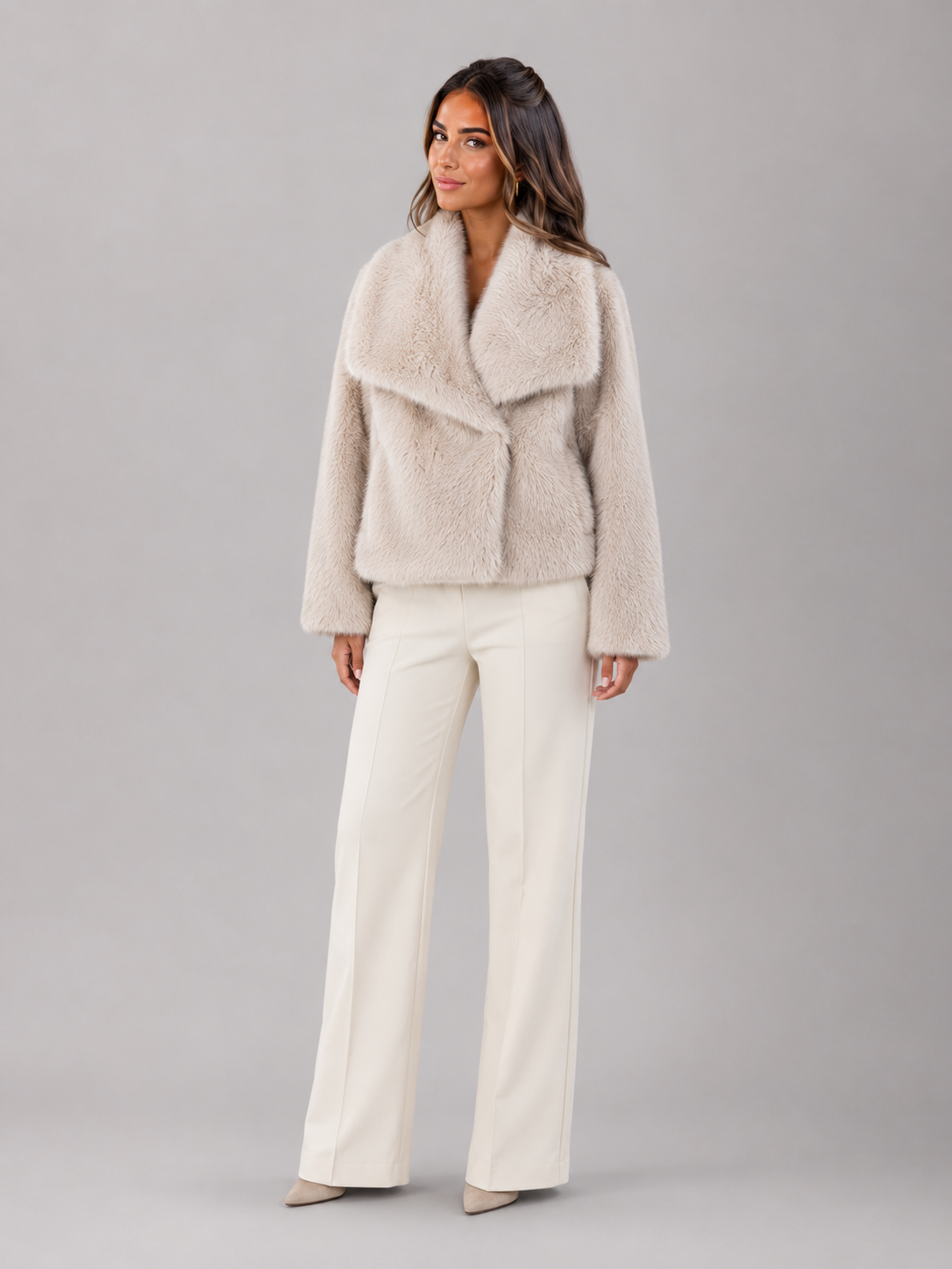 Adeline Faux Fur Jacket - campaign shot