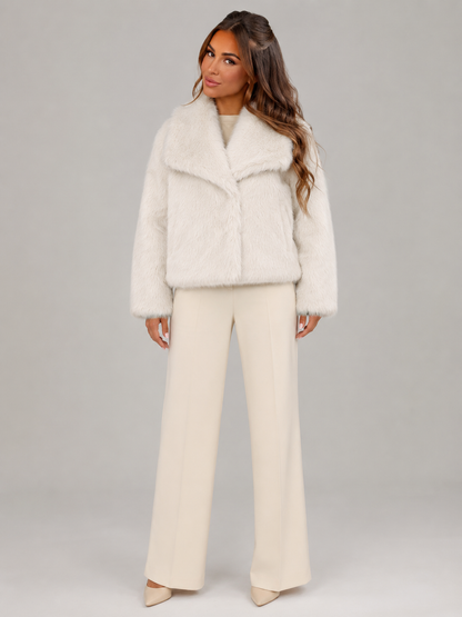 Adeline Faux Fur Jacket - full length styling