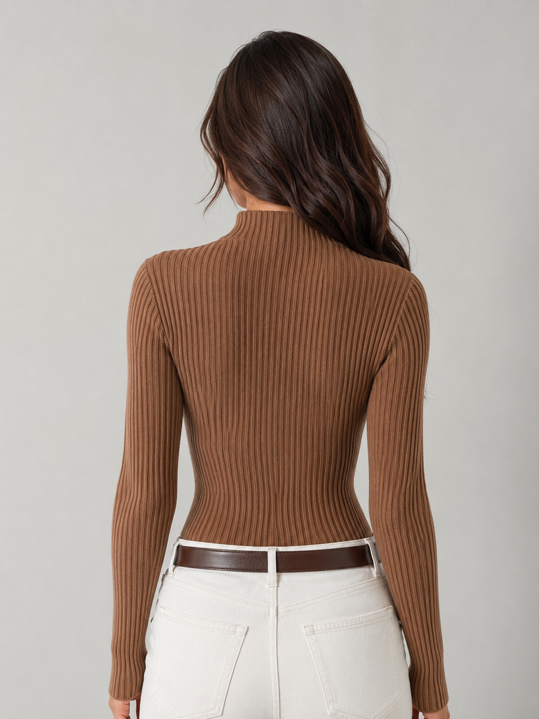 Astrid Mock Neck Knit Top - detail view