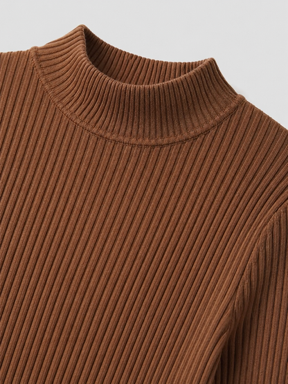 Astrid Mock Neck Knit Top - styled view