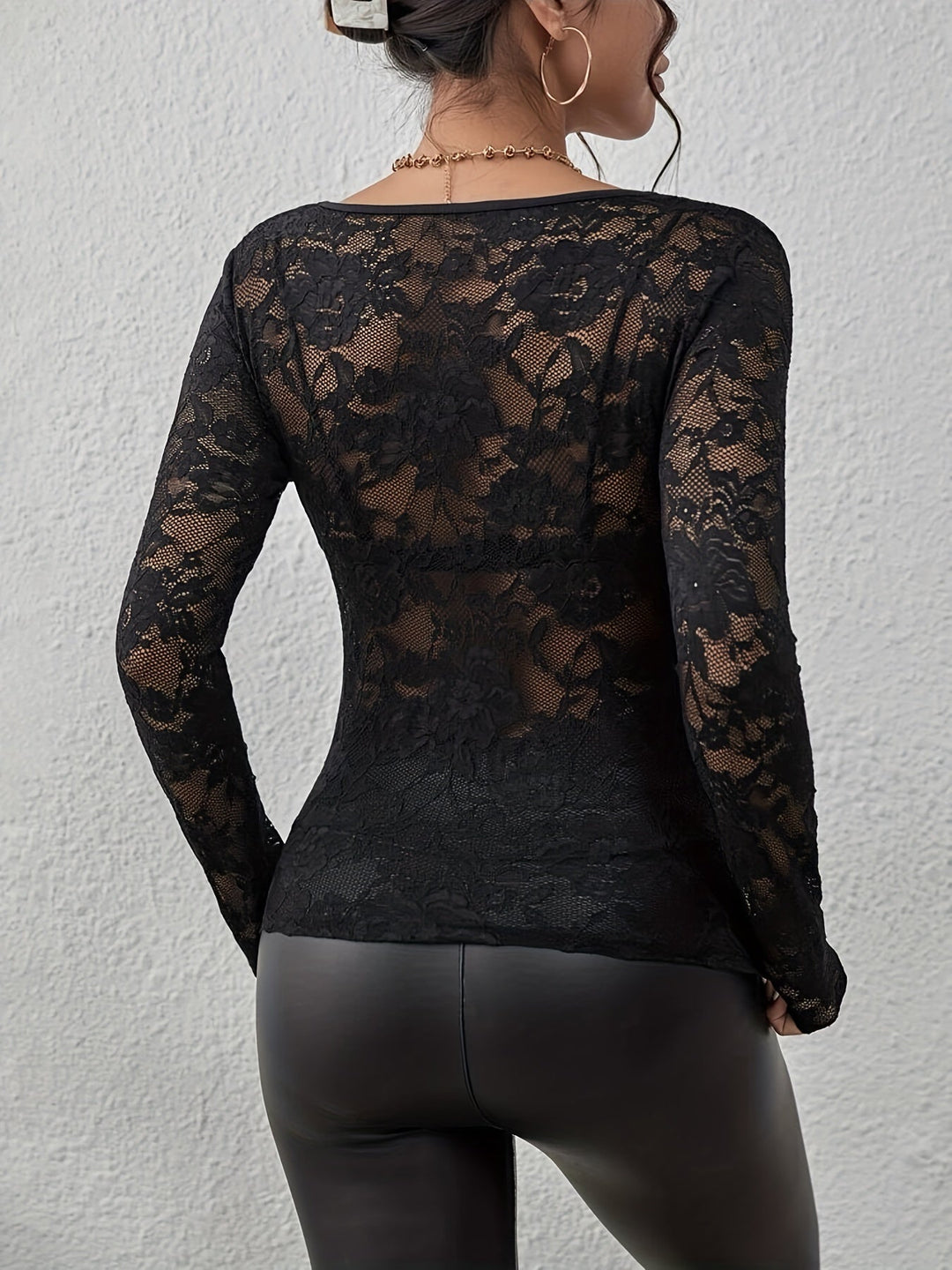 Beatrice Lace Blouse - styled view