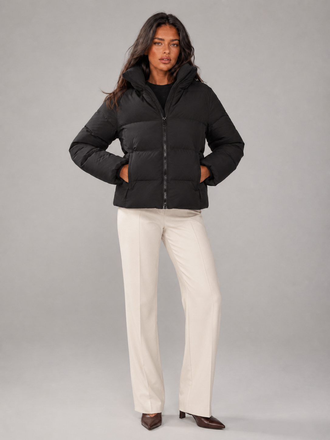 Cassia Puffer Jacket - styled view