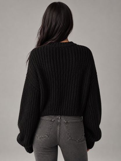 Greta Chunky Knit Sweater - detail view