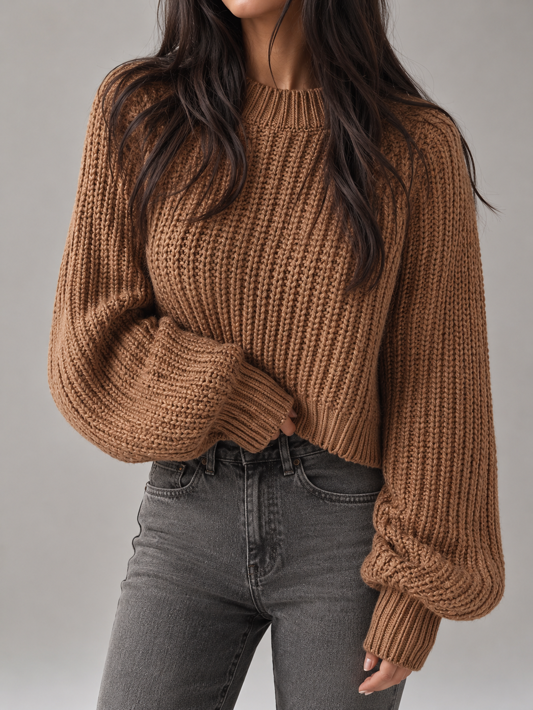 Greta Chunky Knit Sweater - styled with denim