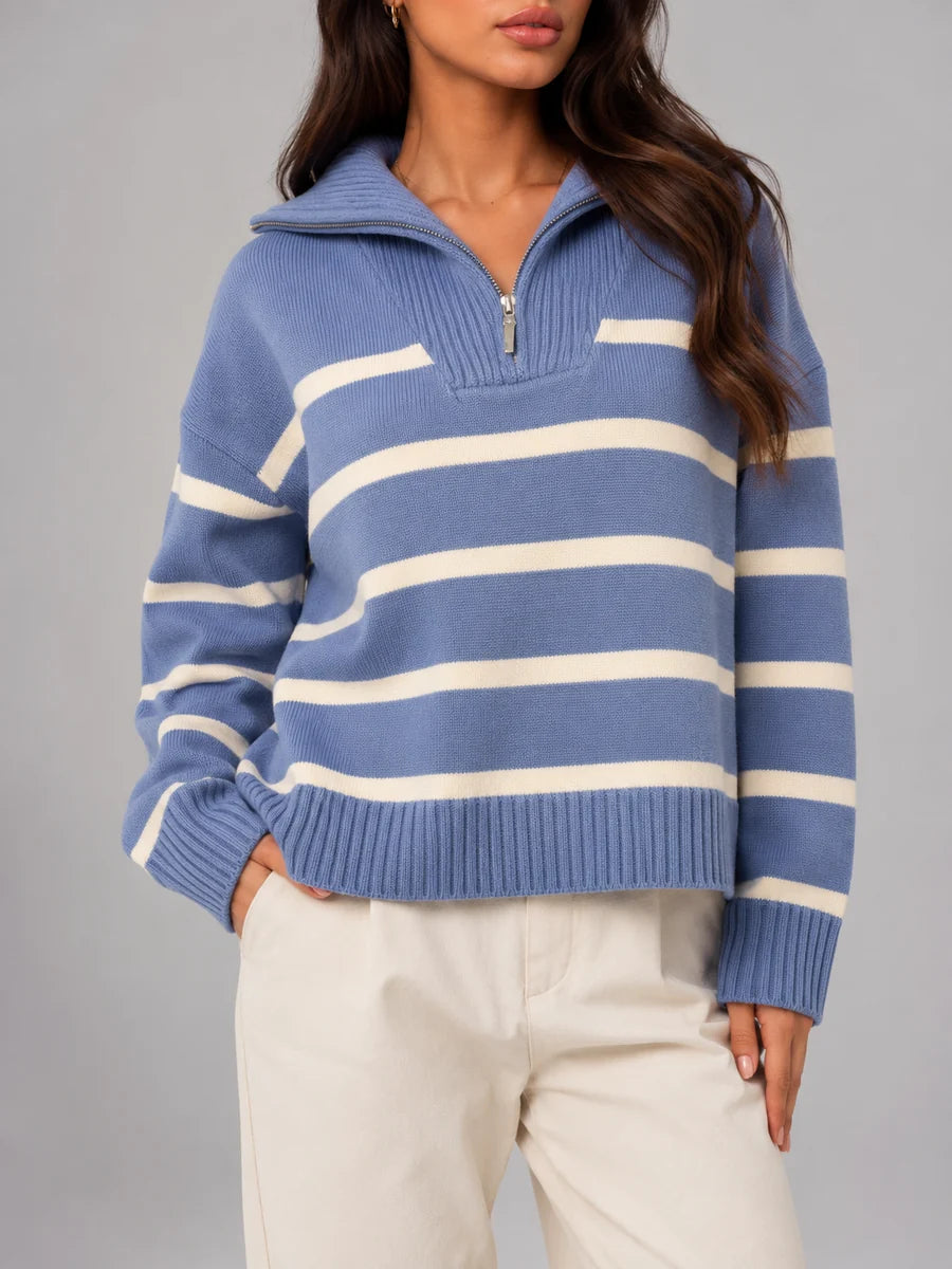 Harriet | Zipped for Effortless Layering – Half-Zip Knit Sweater