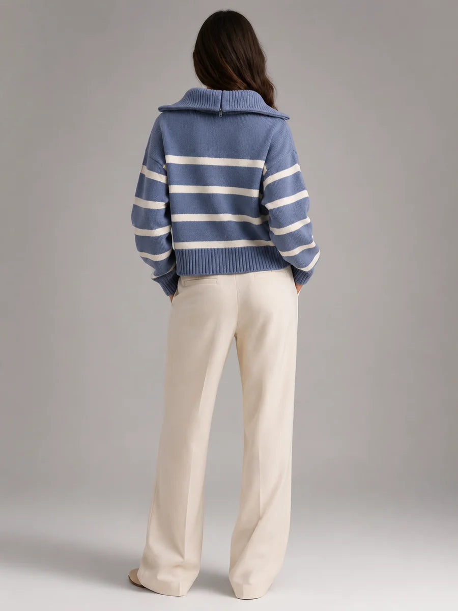 Harriet | Zipped for Effortless Layering – Half-Zip Knit Sweater