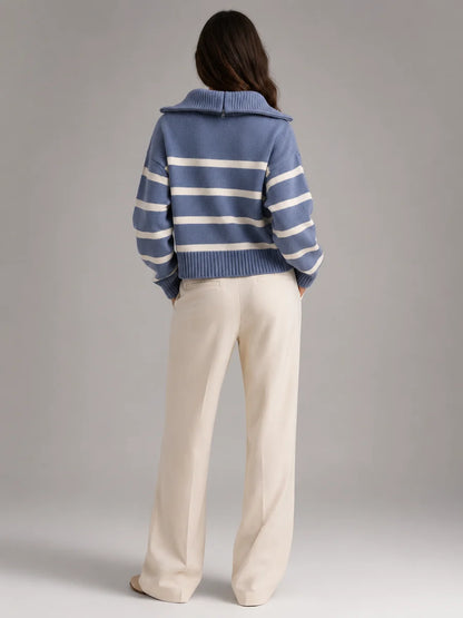 Harriet | Zipped for Effortless Layering – Half-Zip Knit Sweater