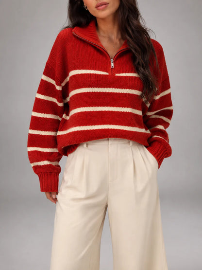Harriet | Zipped for Effortless Layering – Half-Zip Knit Sweater