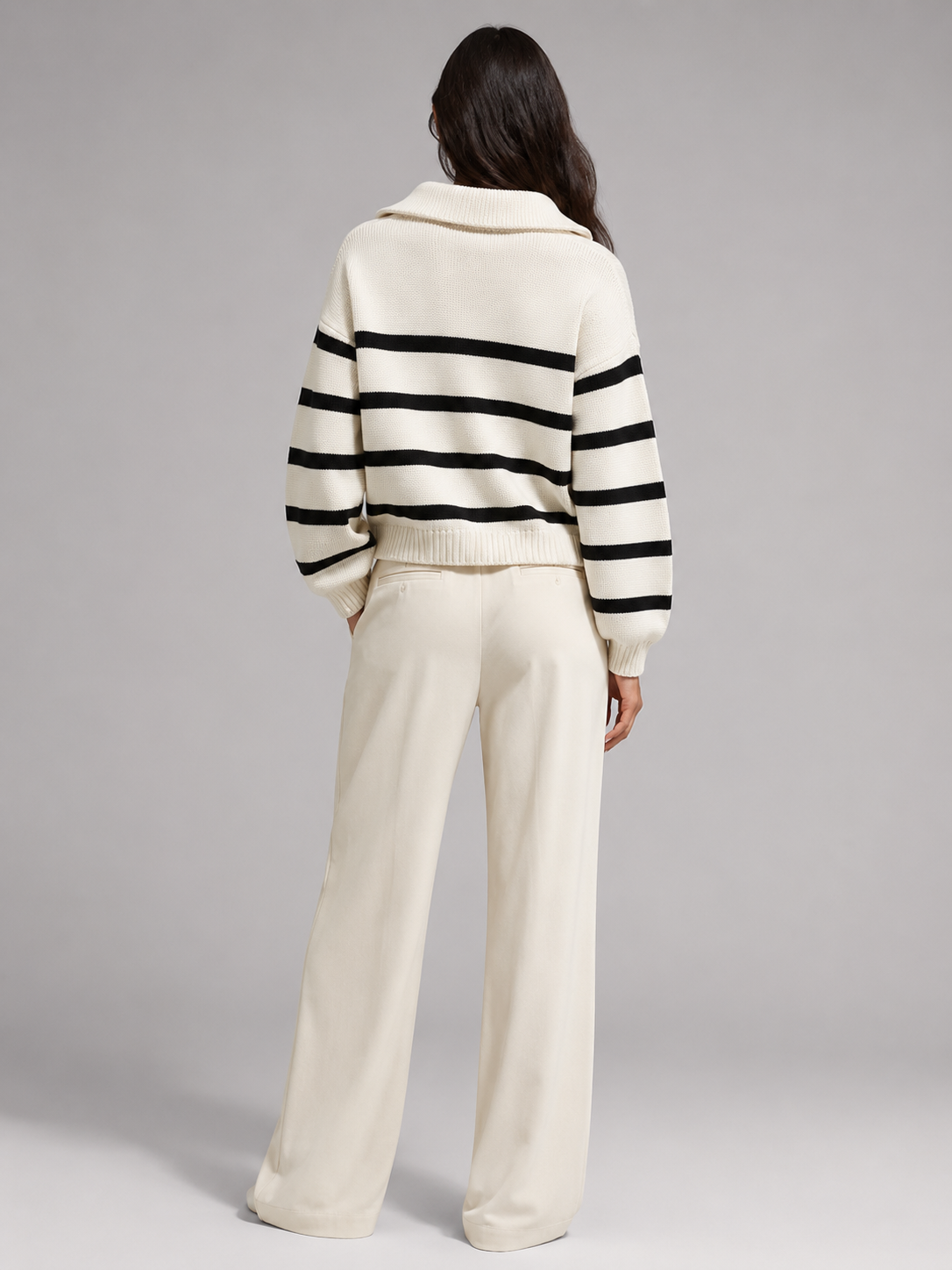 Harriet Half-Zip Knit Sweater - detail view