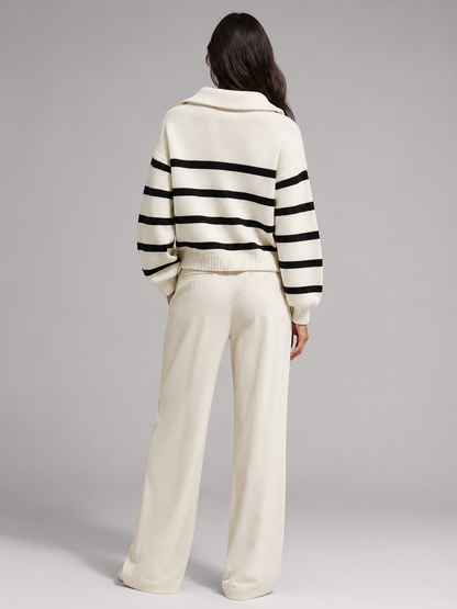 Harriet Half-Zip Knit Sweater - detail view