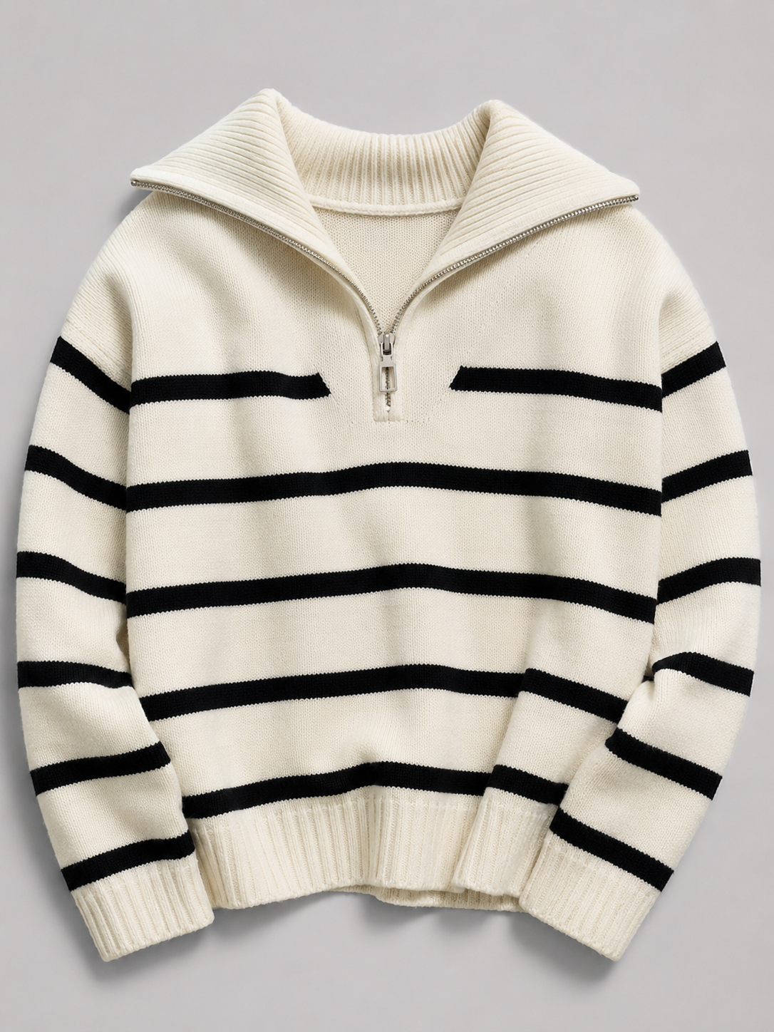 Harriet Half-Zip Knit Sweater - styled view