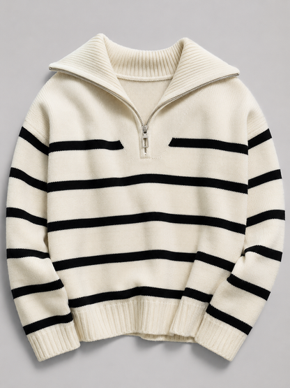 Harriet Half-Zip Knit Sweater - styled view