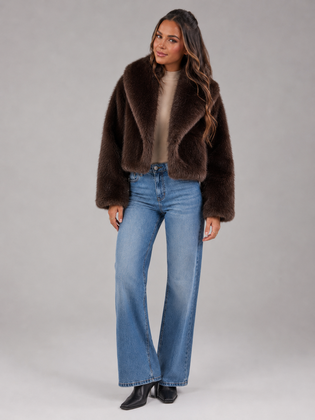 Imogen Faux Fur Jacket - back view